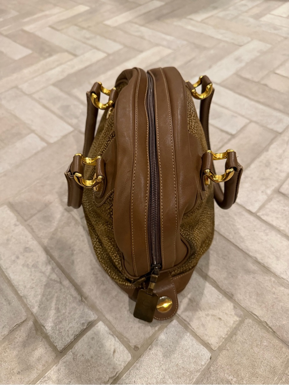 Vintage Borbonese Partridge Eye Dome Satchel Made in Italy - Picture 5 of 13